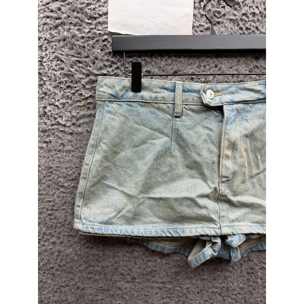 Free People We The Free Galivanting Peekaboo Mini Denim Skort Coco Blue Size 28 - Picture 3 of 11